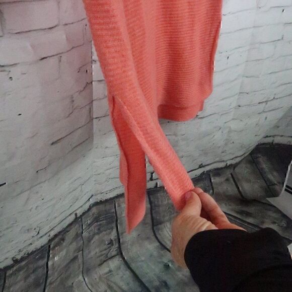 MERONA PEACH PINK ROUND NECK LONG SLEEVE SWEATER KNIT MIDI DRESS SIZE XS - Picture 6 of 9